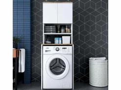 Hot Mueble cubrelavadora compacto con armario y estantes KD101 - Mueble Para Lavadora