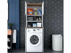 Hot Mueble cubrelavadora compacto con armario y estantes KD101 - Mueble Para Lavadora