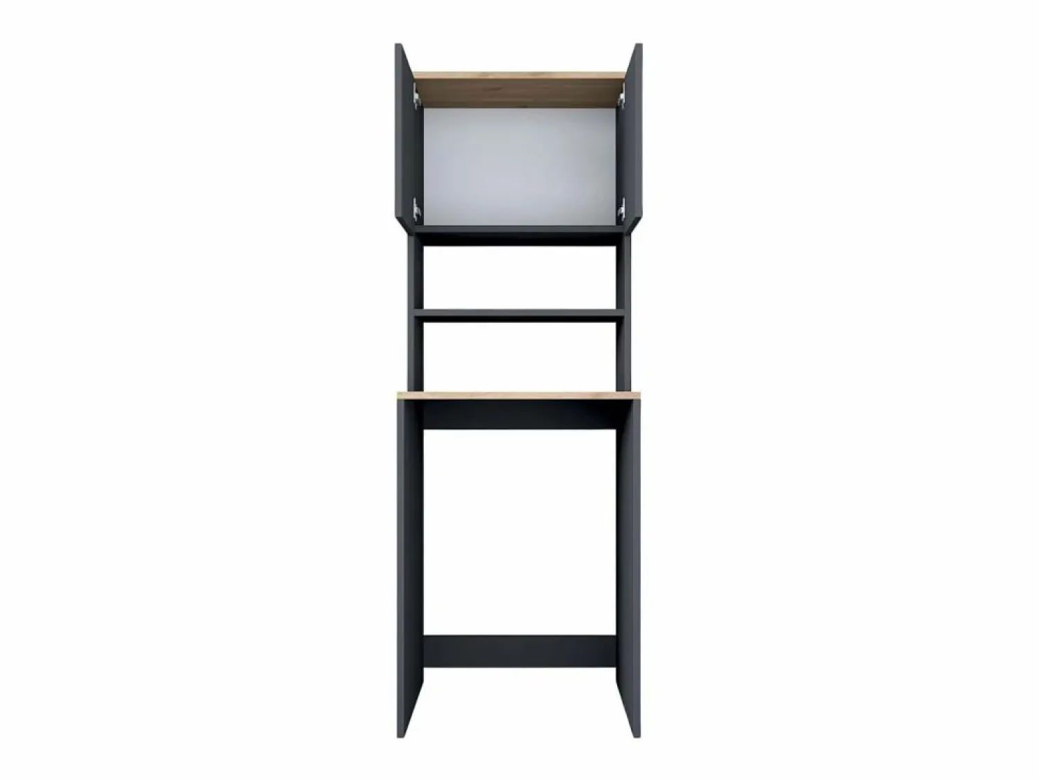 Hanah Home Mueble cubrelavadora compacto con armario y estantes KD101 - Negro