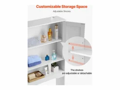 Mueble de Almacenamiento para WC SucceBuy, Altura 165,1 cm, Almacenamiento Encima del Inodoro o la Lavadora, Armario de Baño que Ahorra Espacio,