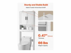 Mueble de Almacenamiento para WC SucceBuy, Altura 165,1 cm, Almacenamiento Encima del Inodoro o la Lavadora, Armario de Baño que Ahorra Espacio,