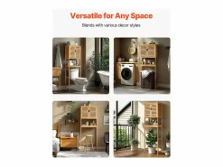 Sale Mueble de Almacenamiento para WC SucceBuy, Almacenamiento Encima del Inodoro o la Lavadora, Armario de Baño que Ahorra Espacio, Natural Estantería Sobre Inodoro
