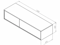 Online Vente-unique Mueble de baño - Ancho 150 x Alt. 32 cm - - ISAURE Color natural oscuro