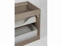 Mueble de baño 140 cm (2x 60 + 20) con encimera superior + patas para mueble, color: Roble Claro, 140 x 46 x 80,7 cm Mueble De Lavabo
