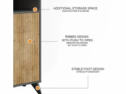 Sale Mueble de baño antracita/roble de montaña 38x30x180 leano Columna De Baño