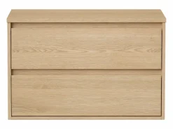 Online Vente-unique Mueble de baño bajo lavabo con encimera, chapado en roble, 80 cm, MILIPAM Color natural claro