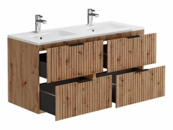 Vente-unique Mueble de baño bajo lavabo, natural claro, An120 cm, ZEVARA