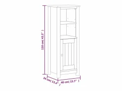 Sale Mueble de baño BERG madera maciza de pino 40x34x110 cm Mueble De Pared Para Baño