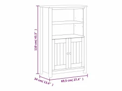 New vidaxl Mueble de baño BERG madera maciza de pino 69,5x34x110 cm Negro