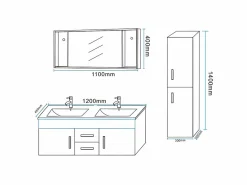 ELITESHOPPING Mueble de Baño 120 cm Columna y Lavabo Incluido - Emily