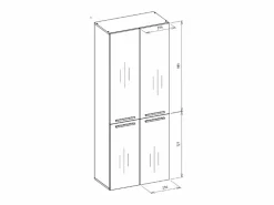 Hot Mueble de baño, Cachemira, 60 x 30 x 174 cm Columna De Baño