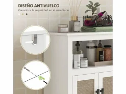 Homcom Mueble de baño Cataleya con 2 puertas /natural 90x60x30 cm