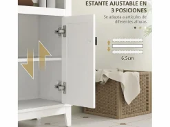 Homcom Mueble de baño Cataleya con 2 puertas /natural 90x60x30 cm