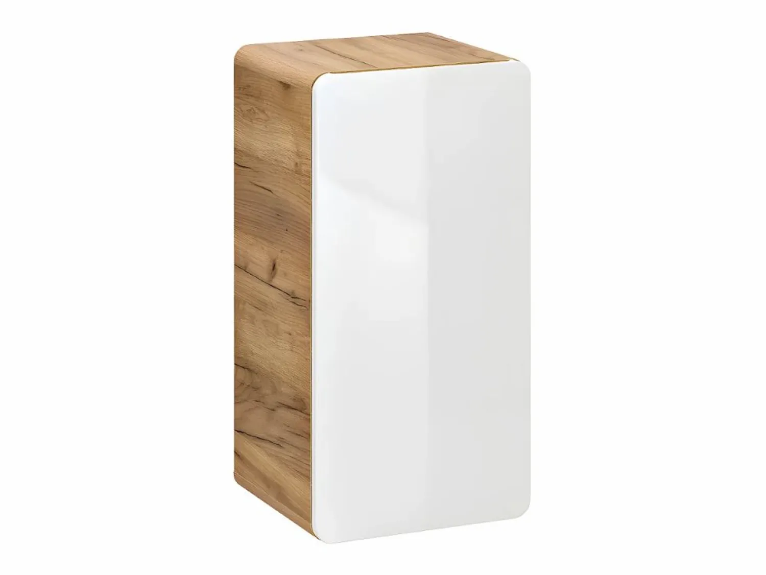 Discount Vente-unique Mueble de baño, color natural y blanco, Ancho 32 x Prof. 35 x Alt. 68 cm, ARUBA Color natural claro / Blanco