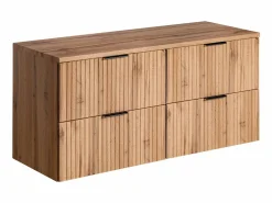 Sale Mueble de baño con acabado y lavabo sobre encimera, , 120 cm de ancho, ZEVARA Mueble De Baño Con Doble Lavabo