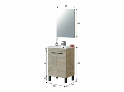 Online Mueble de baño con espejo y lavabo Essens roble Alaska Mueble De Aseo