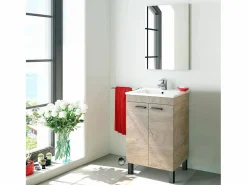 Online Mueble de baño con espejo y lavabo Essens roble Alaska Mueble De Aseo