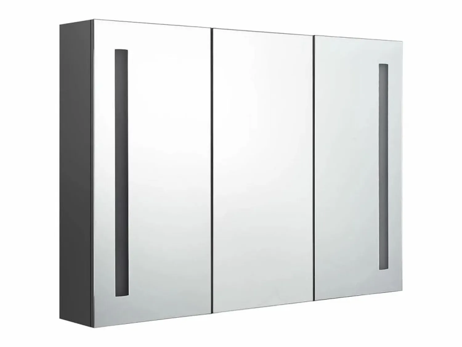 vidaxl Mueble de baño con espejo LED 89x14x62 cm Gris