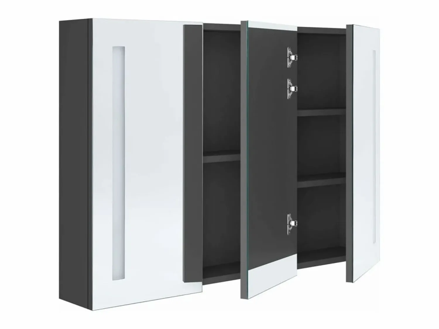 vidaxl Mueble de baño con espejo LED 89x14x62 cm Gris