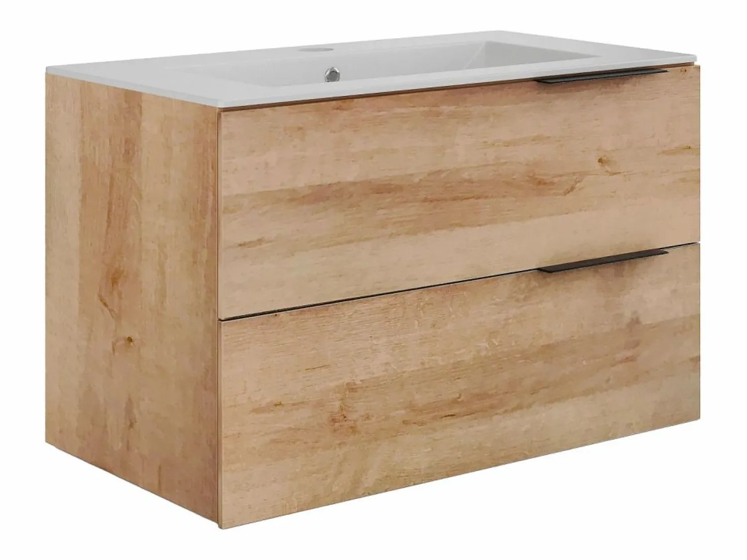 Vente-unique Mueble de baño con lavabo simple - - 80 cm - NISAYA Color natural claro
