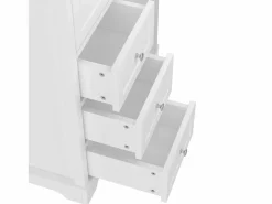 Best ModernLuxe Mueble de baño con lavabo de cerámica - 1 puerta y 3 cajones - (grifo no incluido) Blanco