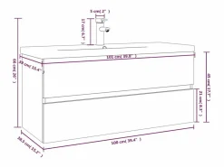 Hot vidaxl Mueble de baño con lavabo madera contrachapada roble ahumado Color natural claro
