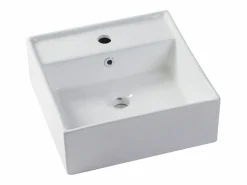 Vente-unique Mueble de baño con lavabo sobre encimera y columna, Natural claro, An120 cm, ZEVARA