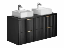 Best Vente-unique Mueble de baño con lavabo sobre encimera, , 120 cm de ancho, ZEVARA Negro