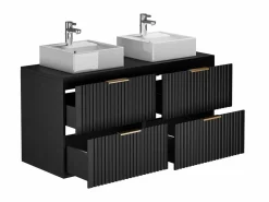 Best Vente-unique Mueble de baño con lavabo sobre encimera, , 120 cm de ancho, ZEVARA Negro