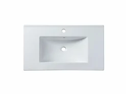 New Vente-unique Mueble de baño con lavabo individual suspendido estriado azul, Ancho 80 cm, PAVANI Azul oscuro