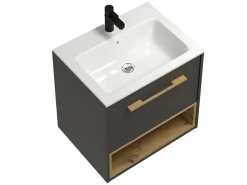 Best Mueble de baño con lavabo sencillo suspendido y armario de inodoro, 60 cm, YANGRA Conjunto De Baño