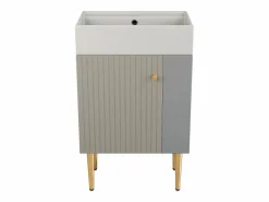 Merax Mueble de baño con lavabo - 55 x 31 x 91,5 cm - con 2 cajones - MDF - + blanco
