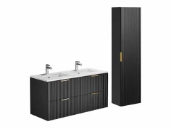 Vente-unique Mueble de baño con lavabo encastrado y columna, , An120 cm, ZEVARA