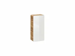 Vente-unique Mueble de baño con lavabo y columnas, 80 cm, color natural y blanco, ARUBA