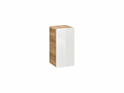 Vente-unique Mueble de baño con lavabo y columnas, 80 cm, color natural y blanco, ARUBA
