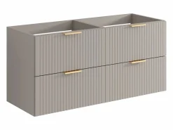 Vente-unique Mueble de baño con lavabo de empotrar y columna, , An120 cm, ZEVARA