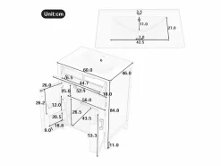ModernLuxe Mueble de baño con patas - con lavabo de cerámica - 2 puertas - (grifo no incluido)