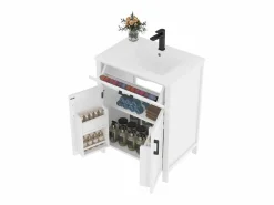 ModernLuxe Mueble de baño con patas - con lavabo de cerámica - 2 puertas - (grifo no incluido)