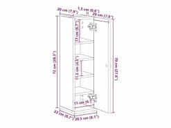 Sale Mueble de baño con portarrollos 20,5x22x72 cm Estantería Sobre Inodoro