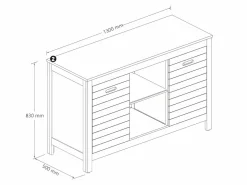 Vente-unique Mueble de baño de madera de acacia - Mueble de baño - 130 cm - PULUKAN