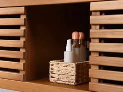 Outlet Vente-unique Mueble de baño de madera de acacia - Mueble de baño - 130 cm - PENEBEL Color natural oscuro