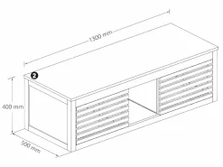 Outlet Vente-unique Mueble de baño de madera de acacia - Mueble de baño - 130 cm - PENEBEL Color natural oscuro