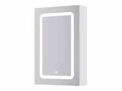 Outlet Mueble de baño de pared con espejo, LED, estante regulable - 70x15x60 cm Blanco