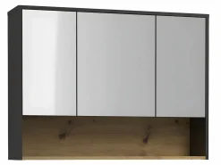 Vente-unique Mueble de baño doble lavabo suspendido con armario de toilette, 120 cm, YANGRA