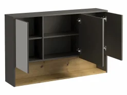 Vente-unique Mueble de baño doble lavabo suspendido con armario de toilette, 120 cm, YANGRA