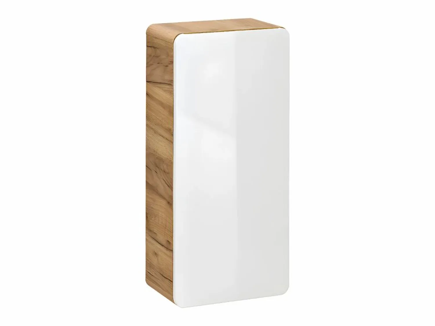Vente-unique Mueble de baño doble lavabo color natural y blanco con columnas, L120 cm, ARUBA