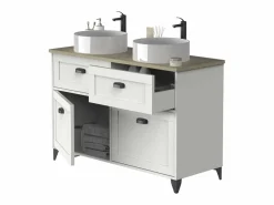 Best Mueble de Baño Doble Toscana 2 Puertas, Sin Lavabo, 120 cm, /Roble Blanco