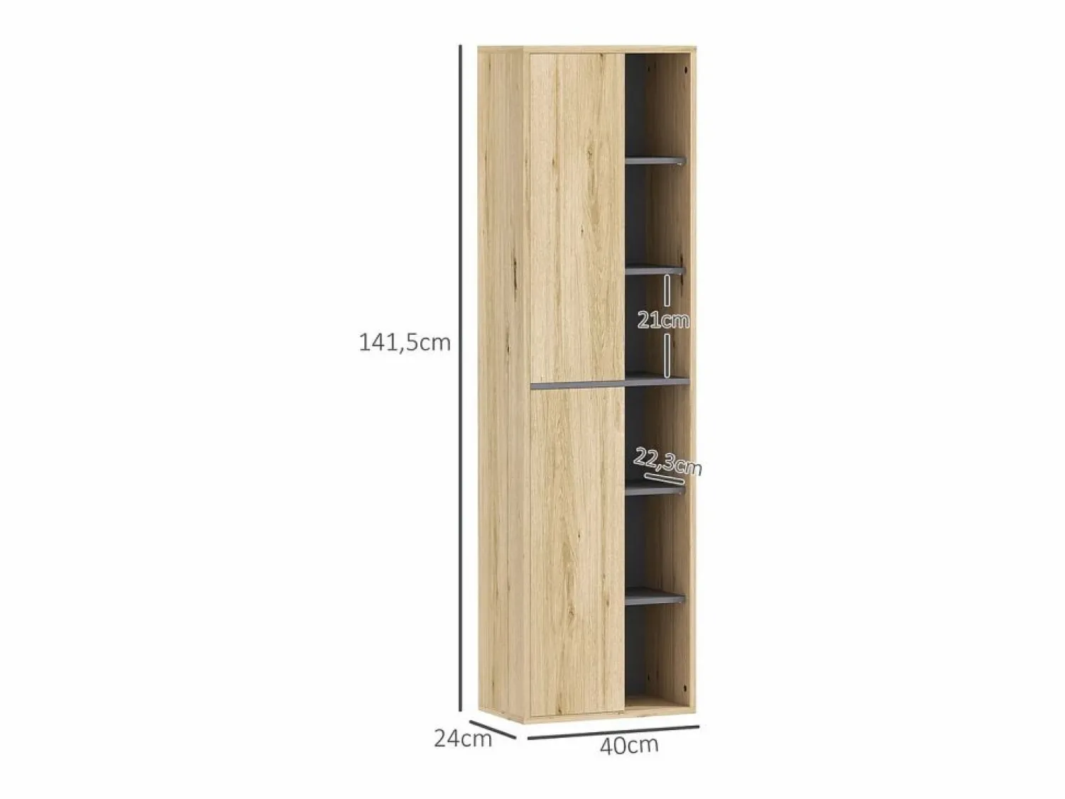 Best Mueble de baño Elna 2 puertas natural 141,5x40x24 cm Mueble De Aseo