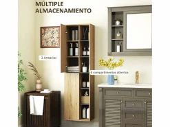 Best Mueble de baño Elna 2 puertas natural 141,5x40x24 cm Mueble De Aseo