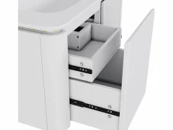 Online Mueble de baño empotrado - 80,5x47,5x51 cm - con lavabo de cerámica - 4 cajones - con LED - Mueble De Baño Simple